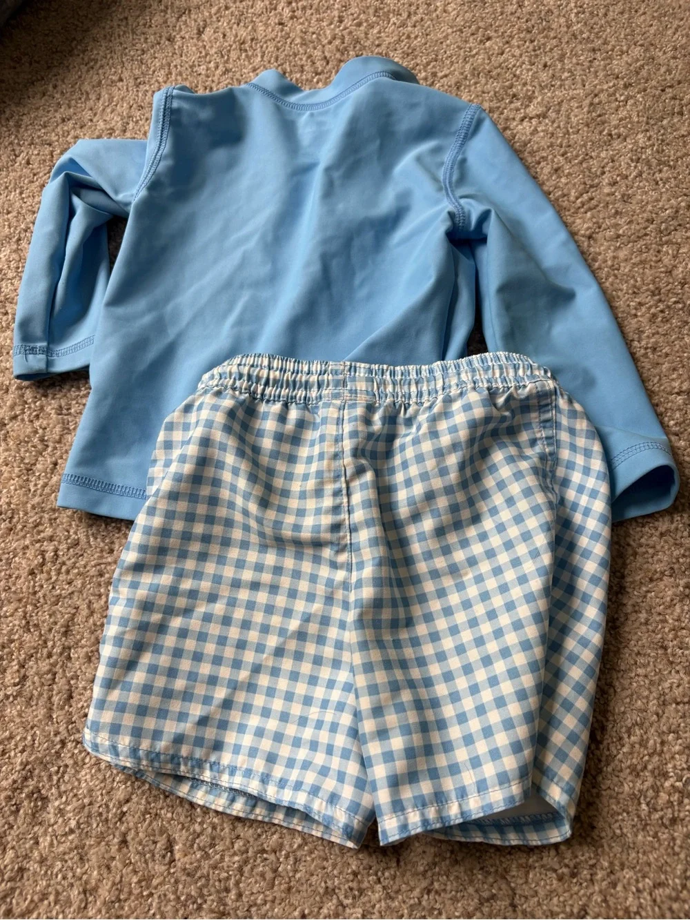 Carters Baby Boy 18 Months Swim Set Rash Guard And Trunks Blue